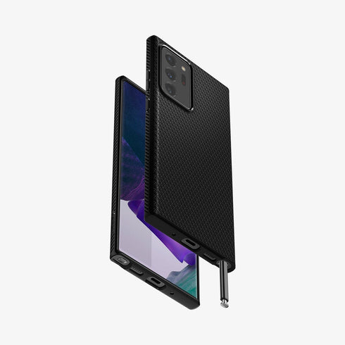 ACS01392 - Galaxy Note 20 Ultra Liquid Air Case in matte black showing the back